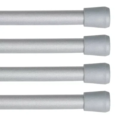 Kenney Fast Fit No Tools 4 Pack 7/16 In Tension Curtain Rod In Gray