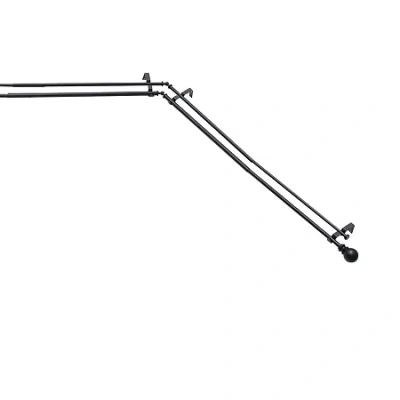 Kenney Bryce Ball Double Bay Window Rod In Black