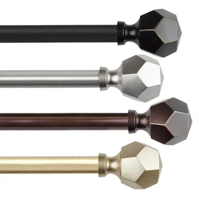 Rod Desyne Darden 1 In Adjustable Curtain Rod In Silver