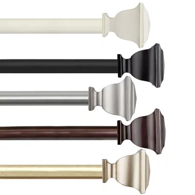 Rod Desyne Romeo 1 In Adjustable Curtain Rod In White