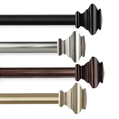 Rod Desyne Fern 1 In Adjustable Curtain Rod In Black