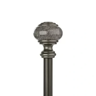 Umbra Marble Knob 1 In Adjustable Curtain Rod In Gray