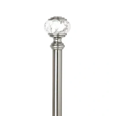 Umbra Marble Knob 1 In Adjustable Curtain Rod In Silver