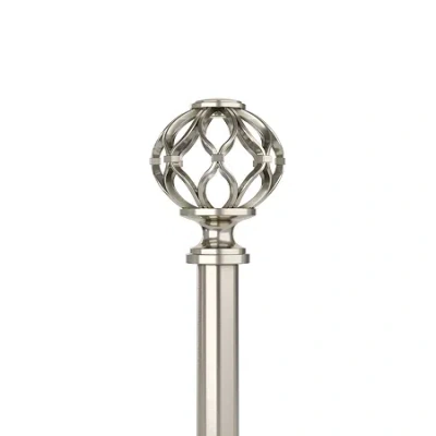 Umbra Cage Ball 1 In Adjustable Curtain Rod In Silver