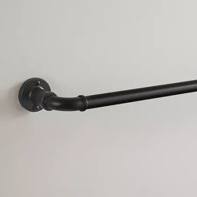 Eclipse Somerton 3/4 In Adjustable Curtain Rod In Black