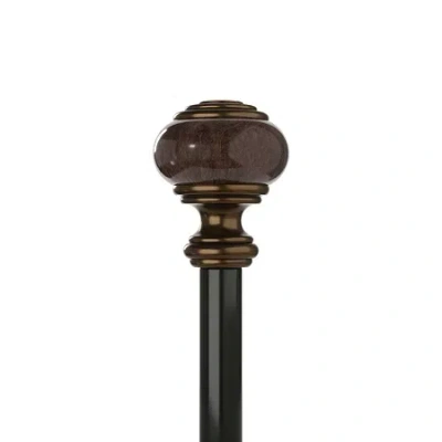 Umbra Marble Knob 1 In Adjustable Curtain Rod In Brown
