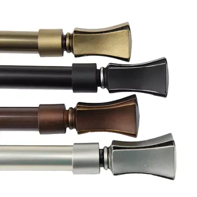 Rod Desyne Fort 3/4 In Adjustable Curtain Rod In Silver