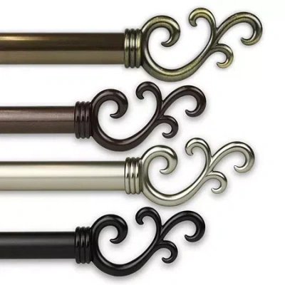 Rod Desyne Swan 3/4 In Adjustable Curtain Rod In Brown