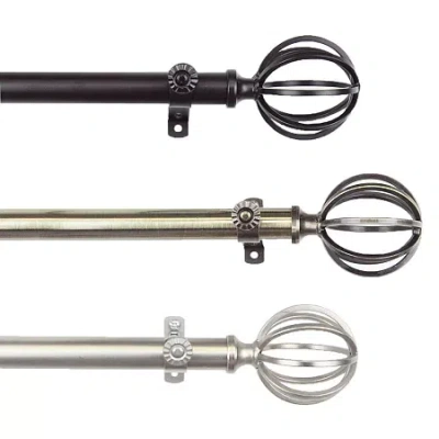 Rod Desyne Cage 3/4 In Adjustable Curtain Rod In Silver