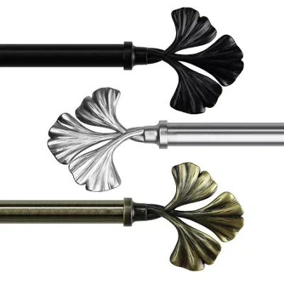 Rod Desyne Fortune 3/4 In Adjustable Curtain Rod In Black