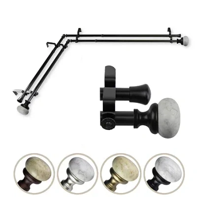 Rod Desyne Merlyn Corner Double Curtain Rod In Black
