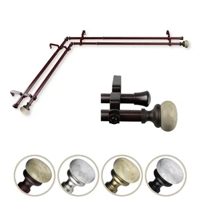 Rod Desyne Merlyn Corner Double Curtain Rod In Brown