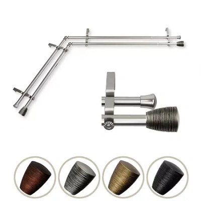 Rod Desyne Tarzan Corner Double Curtain Rod In Silver