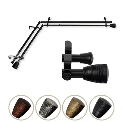 Rod Desyne Tarzan Corner Double Curtain Rod In Black