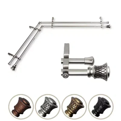 Rod Desyne Lennart Corner Double Curtain Rod In Silver