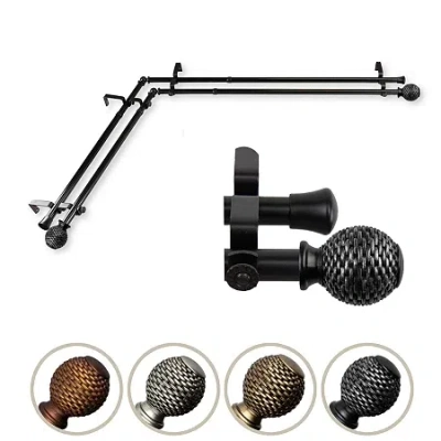 Rod Desyne Ozana Corner Double Curtain Rod In Black