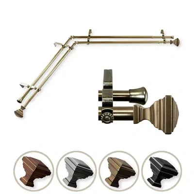 Rod Desyne Eudora Corner Double Curtain Rod In Yellow