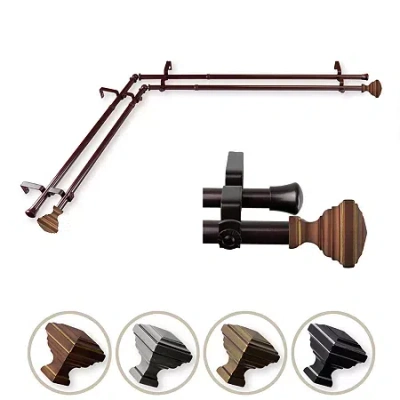 Rod Desyne Eudora Corner Double Curtain Rod In Brown