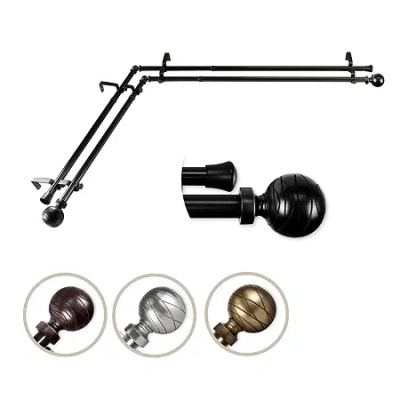 Rod Desyne Arman Corner Double Curtain Rod In Black