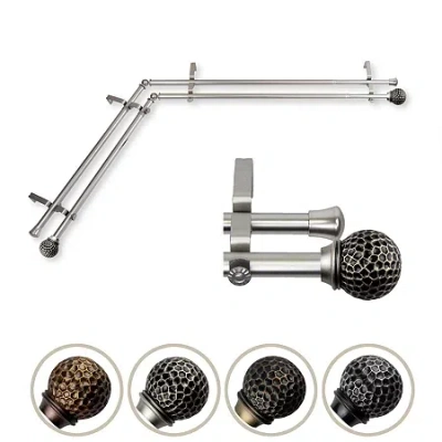 Rod Desyne Celio Corner Double Curtain Rod In Silver