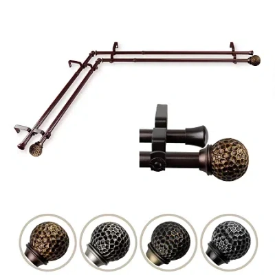 Rod Desyne Celio Corner Double Curtain Rod In Brown