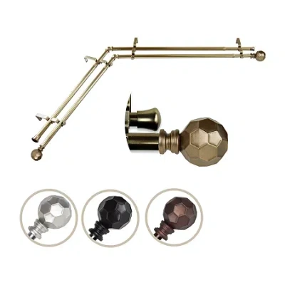 Rod Desyne Christiano Corner Double Curtain Rod In Yellow