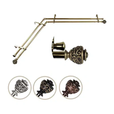 Rod Desyne Eleanor Corner Double Curtain Rod In Yellow