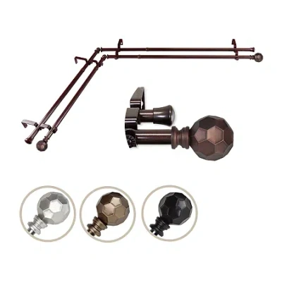 Rod Desyne Christiano Corner Double Curtain Rod In Brown