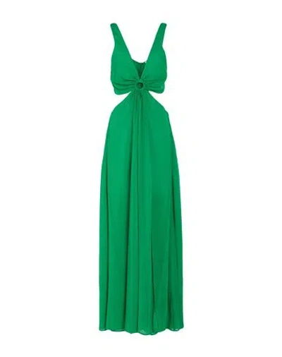 Suoli Woman Maxi Dress Green Size 6 Polyester In Animal Print