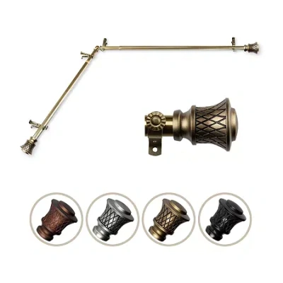 Rod Desyne Lennart Corner 3/4 In Adjustable Curtain Rod In Yellow