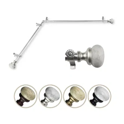 Rod Desyne Merlyn Corner 3/4 In Adjustable Curtain Rod In Silver