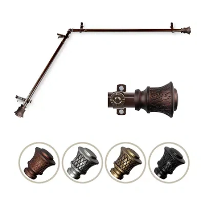 Rod Desyne Lennart Corner 3/4 In Adjustable Curtain Rod In Brown