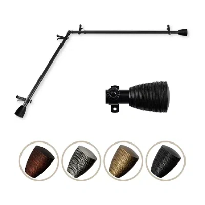 Rod Desyne Tarzan Corner 3/4 In Adjustable Curtain Rod In Black
