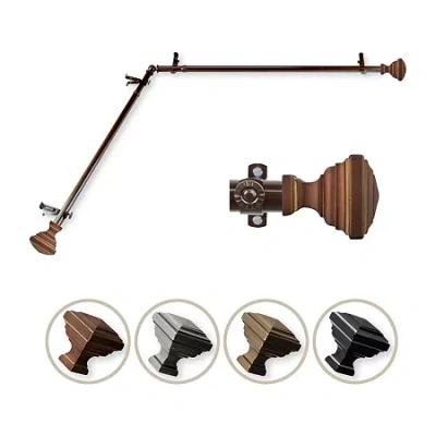 Rod Desyne Eudora Corner 3/4 In Adjustable Curtain Rod In Brown