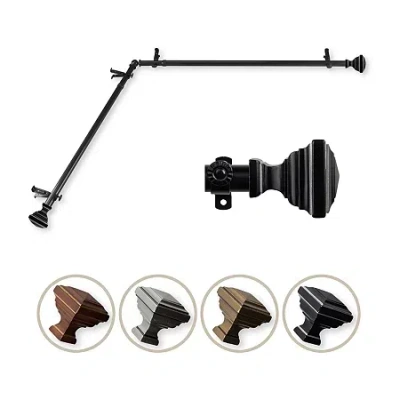 Rod Desyne Eudora Corner 3/4 In Adjustable Curtain Rod In Black