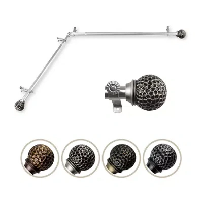 Rod Desyne Celio Corner 3/4 In Adjustable Curtain Rod In Silver