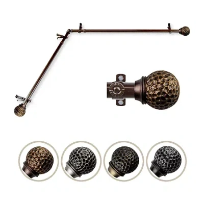 Rod Desyne Celio Corner 3/4 In Adjustable Curtain Rod In Brown