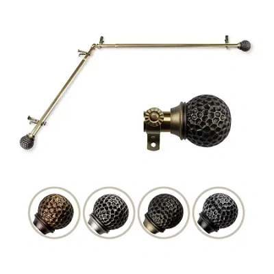 Rod Desyne Celio Corner 3/4 In Adjustable Curtain Rod In Yellow