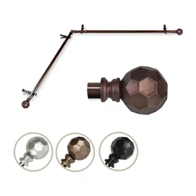 Rod Desyne Christiano Corner 3/4 In Adjustable Curtain Rod In Brown