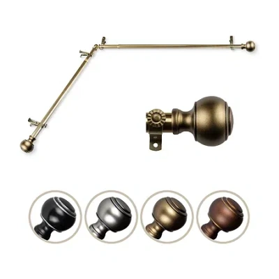 Rod Desyne Jaylin Corner 3/4 In Adjustable Curtain Rod In Yellow