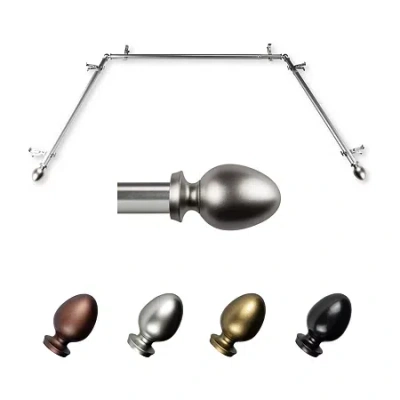 Rod Desyne Emeka Bay Window Rod In Silver