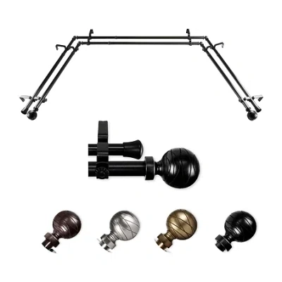 Rod Desyne Arman Double Bay Window Rod In Black