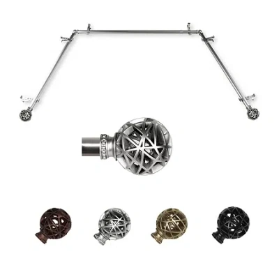 Rod Desyne Leanette Bay Window Rod In Silver