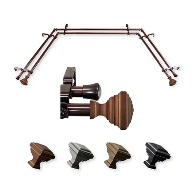 Rod Desyne Eudora Double Bay Window Rod In Brown