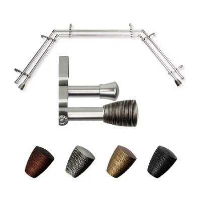 Rod Desyne Tarzan Double Bay Window Rod In Silver