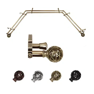 Rod Desyne Leanette Double Bay Window Rod In Yellow