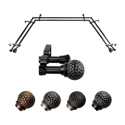 Rod Desyne Celio Double Bay Window Rod In Black