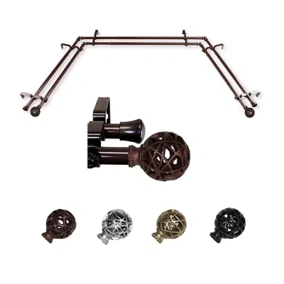 Rod Desyne Leanette Double Bay Window Rod In Brown