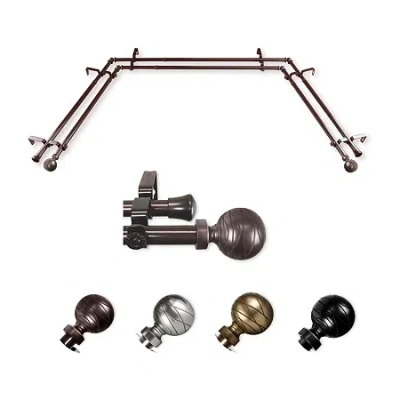 Rod Desyne Arman Double Bay Window Rod In Brown