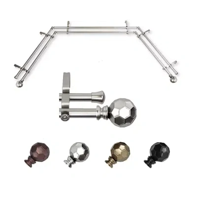 Rod Desyne Christian Double Bay Window Rod In Silver